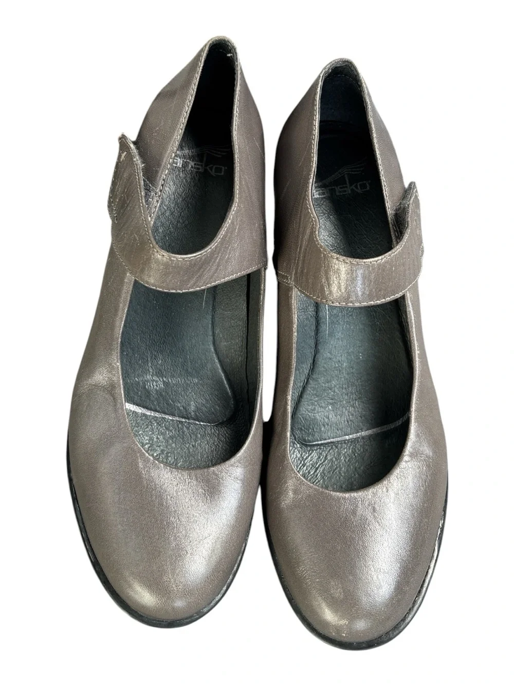 Dansko Bess Heeled Mary Jane Low Heel Pumps in Gray 39